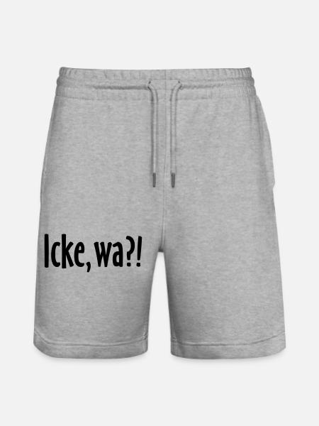 Icke, wa?! Berlin Spruch - Berliner Sprüche - Stanley/Stella Unisex Bio Joggingshorts Trainer - Grau meliert