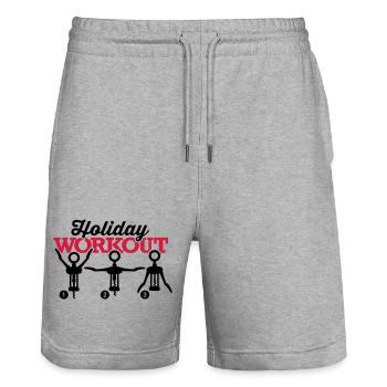 Holiday workout corkscrew - Stanley/Stella Unisex Bio Joggingshorts Trainer  - Grau meliert - Vorne - Nik (191cm) & Marisol (170cm)