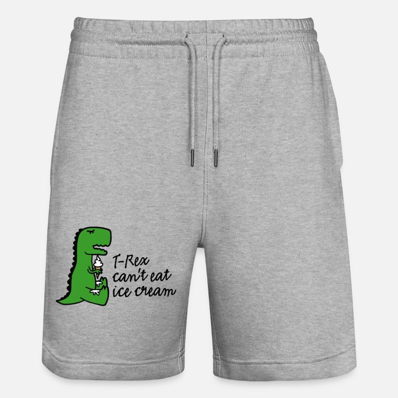 T-rex can't eat ice cream - Short de jogging bio TRAINER Stanley/Stella unisexe - gris chiné
