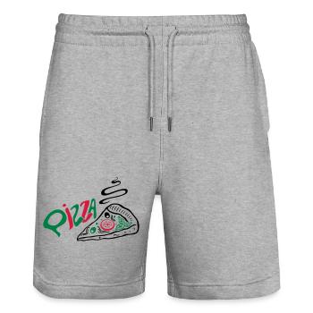 Italienische Pizza, italian food - Stanley/Stella Unisex Bio Joggingshorts Trainer  - Grau meliert - Vorne - Nik (191cm) & Marisol (170cm)