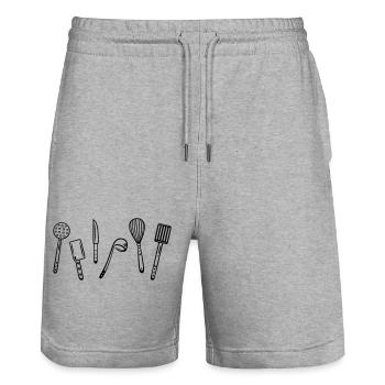 Küche, kochen, Utensilien - Stanley/Stella Unisex Bio Joggingshorts Trainer  - Grau meliert - Vorne - Nik (191cm) & Marisol (170cm)