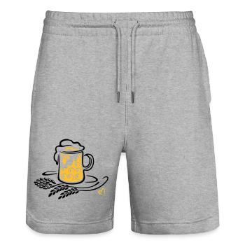 Beer Beer Mug Hops Wheat - Stanley/Stella Trainer Unisex Organic Jogging Shorts - heather grey - Front - Nik (191cm) & Marisol (170cm)