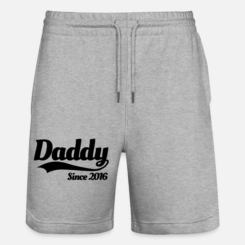 Daddy since 2016 - Stanley/Stella Unisex Bio Joggingshorts Trainer  - Grau meliert