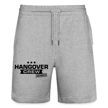 hangover crew junggesellenabschied - Stanley/Stella Unisex Bio Joggingshorts Trainer  - Grau meliert - Vorne - Nik (191cm) & Marisol (170cm)