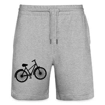 bicycle - Stanley/Stella Trainer Unisex Organic Jogging Shorts - heather grey - Front - Nik (191cm) & Marisol (170cm)