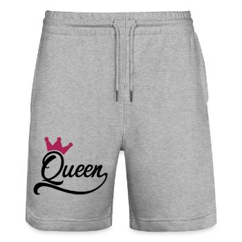 pouvoir des femmes - Short de jogging bio TRAINER Stanley/Stella unisexe - gris chiné - Devant - Nik (191cm) & Marisol (170cm)