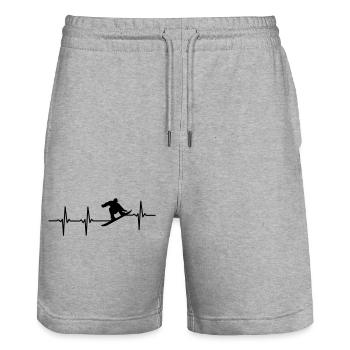 Snowboarder EKG - Stanley/Stella Unisex Bio Joggingshorts Trainer  - Grau meliert - Vorne - Nik (191cm) & Marisol (170cm)