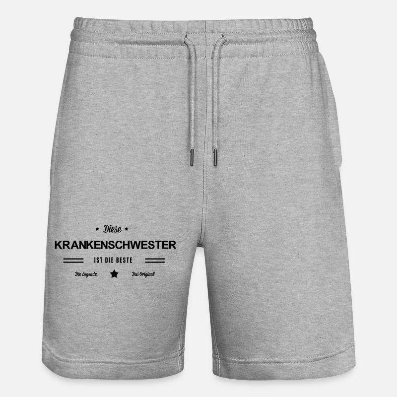 Beste Krankenschwester - Stanley/Stella Unisex Bio Joggingshorts Trainer  - Grau meliert