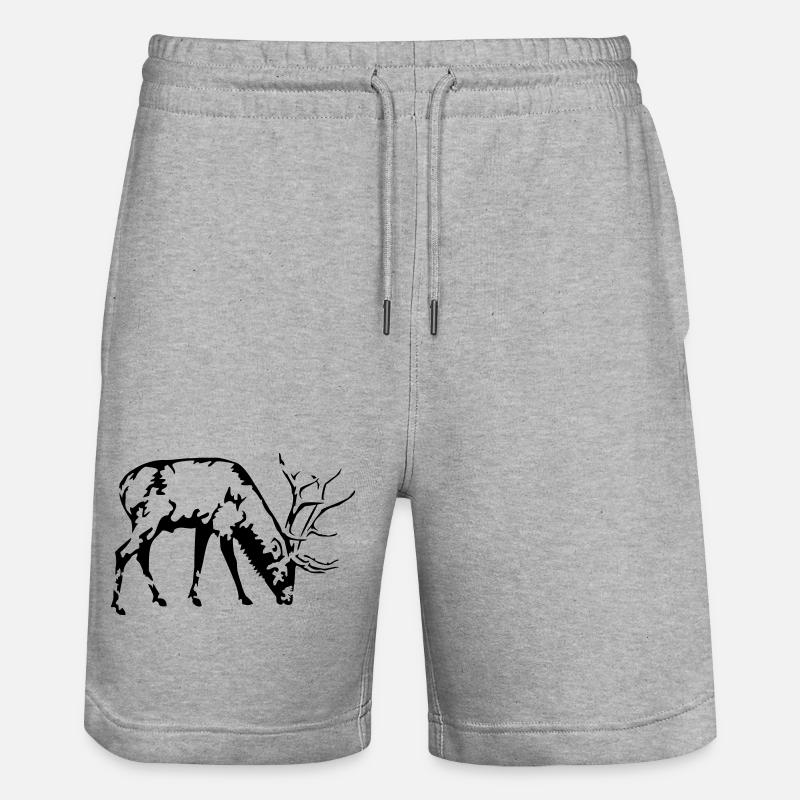 hirsch jagd jäger - Stanley/Stella Unisex Bio Joggingshorts Trainer  - Grau meliert