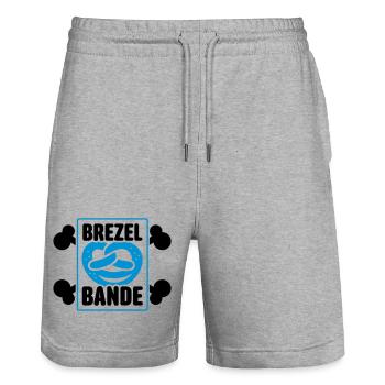 brezel bande - Stanley/Stella Unisex Bio Joggingshorts Trainer  - Grau meliert - Vorne - Nik (191cm) & Marisol (170cm)