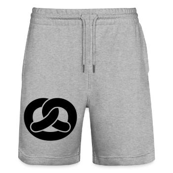 Brezel - Stanley/Stella Unisex Bio Joggingshorts Trainer  - Grau meliert - Vorne - Nik (191cm) & Marisol (170cm)