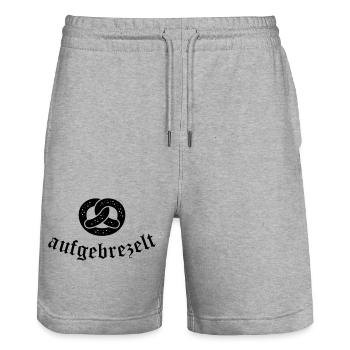 Salzbrezel „aufgebrezelt“ - Stanley/Stella Unisex Bio Joggingshorts Trainer  - Grau meliert - Vorne - Nik (191cm) & Marisol (170cm)