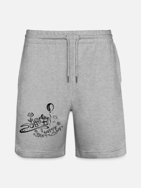 Happy Birthday motif, Congratulations - Stanley/Stella Trainer Unisex Organic Jogging Shorts - heather grey