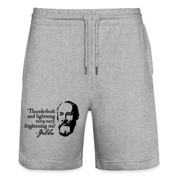 Galileo - Thunderbold and lightning very very... - Stanley/Stella Unisex Bio Joggingshorts Trainer  - Grau meliert - Vorne - Nik (191cm) & Marisol (170cm)