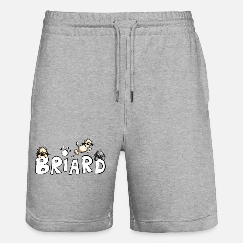 Briard Schriftzug - Stanley/Stella Unisex Bio Joggingshorts Trainer - Grau meliert