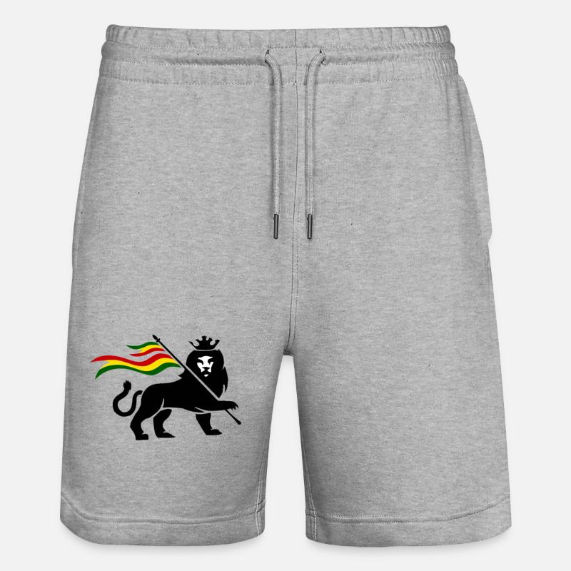 Lion drapeau Rasta - Short de jogging bio TRAINER Stanley/Stella unisexe - gris chiné