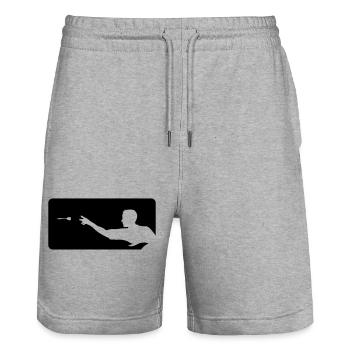 dartsport dart - Stanley/Stella Unisex Bio Joggingshorts Trainer  - Grau meliert - Vorne - Nik (191cm) & Marisol (170cm)