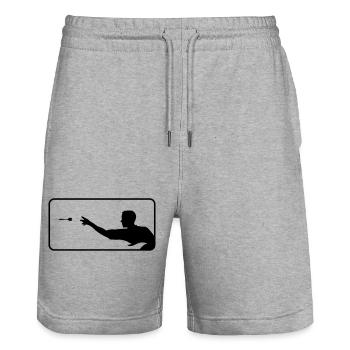 dart dartsport - Stanley/Stella Unisex Bio Joggingshorts Trainer  - Grau meliert - Vorne - Nik (191cm) & Marisol (170cm)