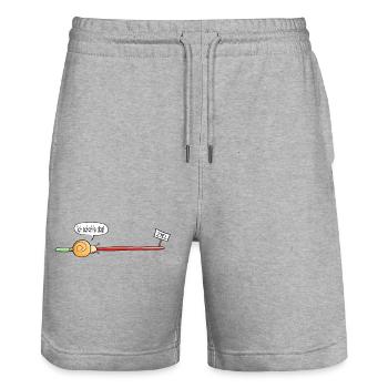 Der Weg ist das Ziel - Schnecke - Comic - Geschenk - Stanley/Stella Unisex Bio Joggingshorts Trainer  - Grau meliert - Vorne - Nik (191cm) & Marisol (170cm)