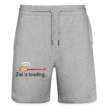 Ziel is loading - Schnecke - Cartoon - Geschenk - Stanley/Stella Unisex Bio Joggingshorts Trainer  - Grau meliert - Vorne - Nik (191cm) & Marisol (170cm)