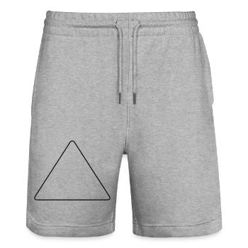 Triangle avec coins arrondis - Short de jogging bio TRAINER Stanley/Stella unisexe - gris chiné - Devant - Nik (191cm) & Marisol (170cm)