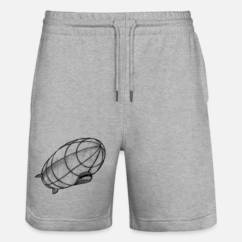 Zeppelin dessinant la perspective - Short de jogging bio TRAINER Stanley/Stella unisexe - gris chiné