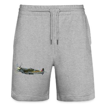 spitfire6 - Stanley/Stella Trainer Unisex Organic Jogging Shorts - heather grey - Front - Nik (191cm) & Marisol (170cm)