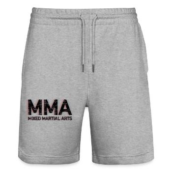Mixed Martial Arts MMA - Short de jogging bio TRAINER Stanley/Stella unisexe - gris chiné - Devant - Nik (191cm) & Marisol (170cm)