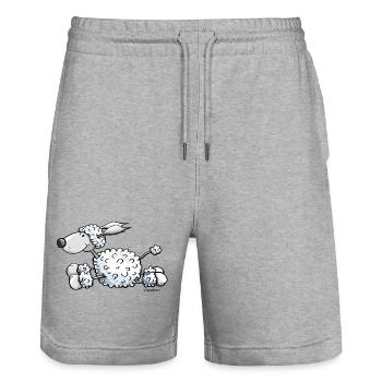 Pudel gibt Gas - Stanley/Stella Unisex Bio Joggingshorts Trainer  - Grau meliert - Vorne - Nik (191cm) & Marisol (170cm)