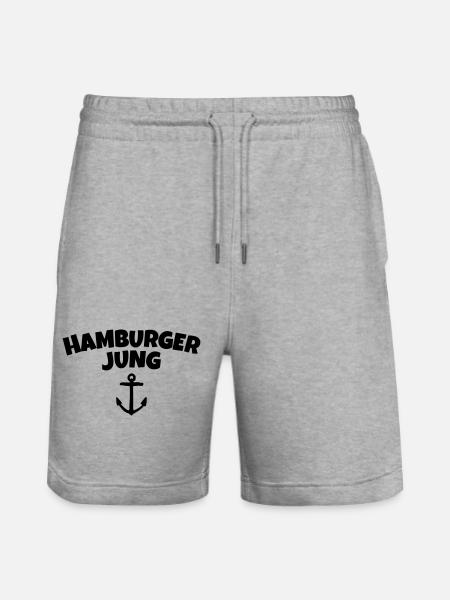 Hamburger Jung from Hamburg - Stanley/Stella Trainer Unisex Organic Jogging Shorts - heather grey