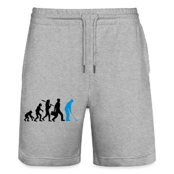 Jouer au golf Evolution - Short de jogging bio TRAINER Stanley/Stella unisexe - gris chiné - Devant - Nik (191cm) & Marisol (170cm)