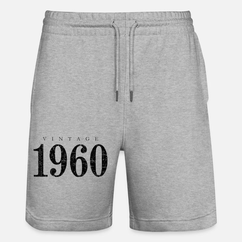 Millésime 1960 (Antique Black) Anniversaire - Short de jogging bio TRAINER Stanley/Stella unisexe - gris chiné