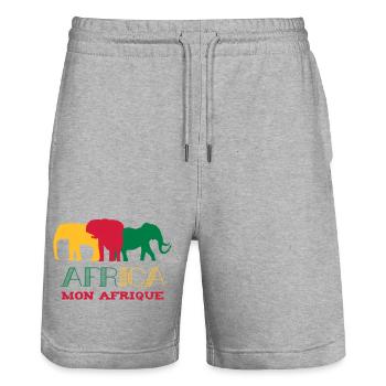 Africa Mon Afrique Art Design - Short de jogging bio TRAINER Stanley/Stella unisexe - gris chiné - Devant - Nik (191cm) & Marisol (170cm)