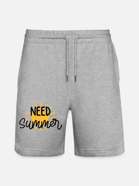Need Summer / Sonne / Eté / Holidays / Sun / Beach - Stanley/Stella Trainer Unisex Organic Jogging Shorts - heather grey