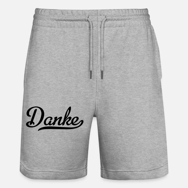 danke - Stanley/Stella Unisex Bio Joggingshorts Trainer  - Grau meliert