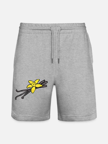 Vanilleblüte mit drei Vanilleschoten - Stanley/Stella Unisex Bio Joggingshorts Trainer - Grau meliert