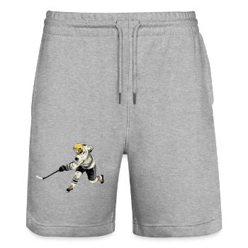Eishockey - Stanley/Stella Unisex Bio Joggingshorts Trainer  - Grau meliert - Vorne - Nik (191cm) & Marisol (170cm)