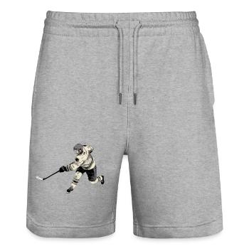 Eishockey - Stanley/Stella Unisex Bio Joggingshorts Trainer  - Grau meliert - Vorne - Nik (191cm) & Marisol (170cm)