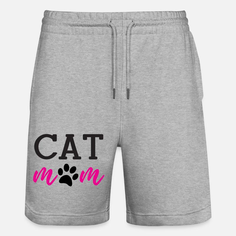 Cat Mom - Stanley/Stella Unisex Bio Joggingshorts Trainer  - Grau meliert