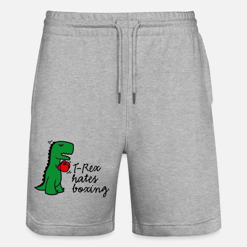 T-Rex hates boxing Boxen Boxhandschuhe - Stanley/Stella Unisex Bio Joggingshorts Trainer  - Grau meliert
