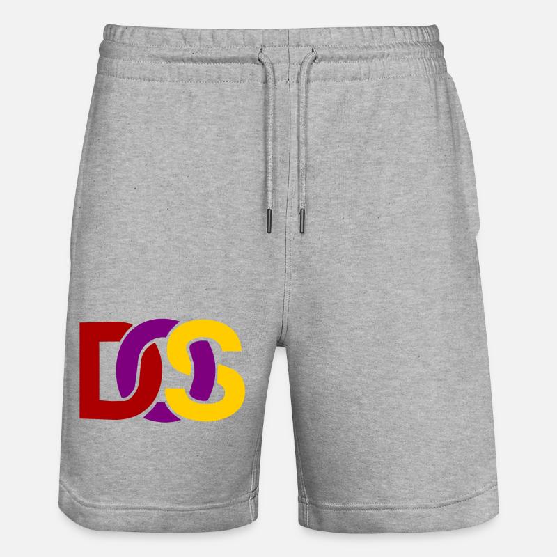 Retro MS DOS Logo - Stanley/Stella Trainer Unisex Organic Jogging Shorts - heather grey