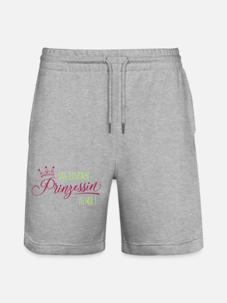 prinzessin spruch krone - Stanley/Stella Unisex Bio Joggingshorts Trainer  - Grau meliert