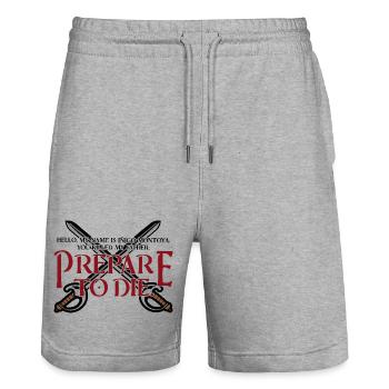 Bereite dich auf den Tod vor - Stanley/Stella Unisex Bio Joggingshorts Trainer  - Grau meliert - Vorne - Nik (191cm) & Marisol (170cm)