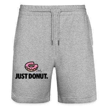 Just donut Krapfen Diät Wortspiele faul Geschenk - Stanley/Stella Unisex Bio Joggingshorts Trainer  - Grau meliert - Vorne - Nik (191cm) & Marisol (170cm)