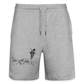 snowboarders - Short de jogging bio TRAINER Stanley/Stella unisexe - gris chiné - Devant - Nik (191cm) & Marisol (170cm)