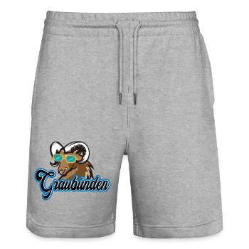 Graubünden Capricorn Style - Stanley/Stella Trainer Unisex Organic Jogging Shorts - heather grey - Front - Nik (191cm) & Marisol (170cm)