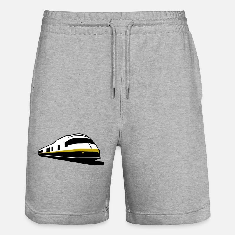 TRAIN - Zug  - Chemin de fer - Stanley/Stella Unisex Bio Joggingshorts Trainer  - Grau meliert