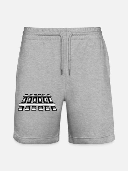 Rails track route - Stanley/Stella Trainer Unisex Organic Jogging Shorts - heather grey