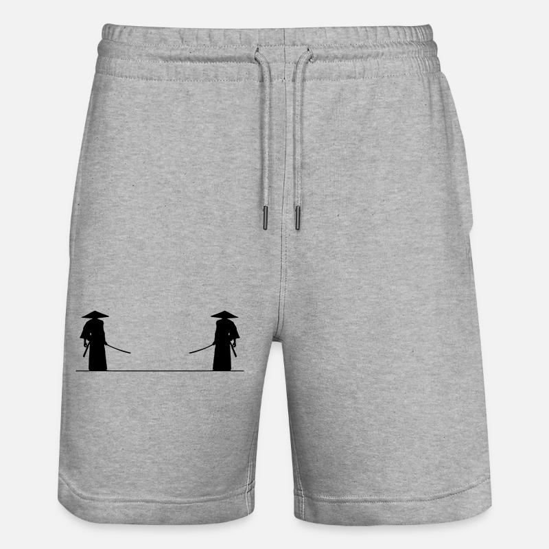 Samurai Kampf - Stanley/Stella Unisex Bio Joggingshorts Trainer  - Grau meliert