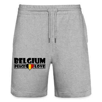 Belgium - Stanley/Stella Trainer Unisex Organic Jogging Shorts - heather grey - Front - Nik (191cm) & Marisol (170cm)